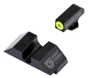 Night Fision GLK001014YGZ Tritium Night Sights For Glock  Green Tritium Yellow Outline Front Sight- Black/Blank Rear Sight Glock 17/17L/19/22