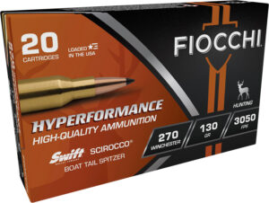 Fiocchi .270 Winchester 130gr Swift Scirocco II bonded ammunition 20-round box