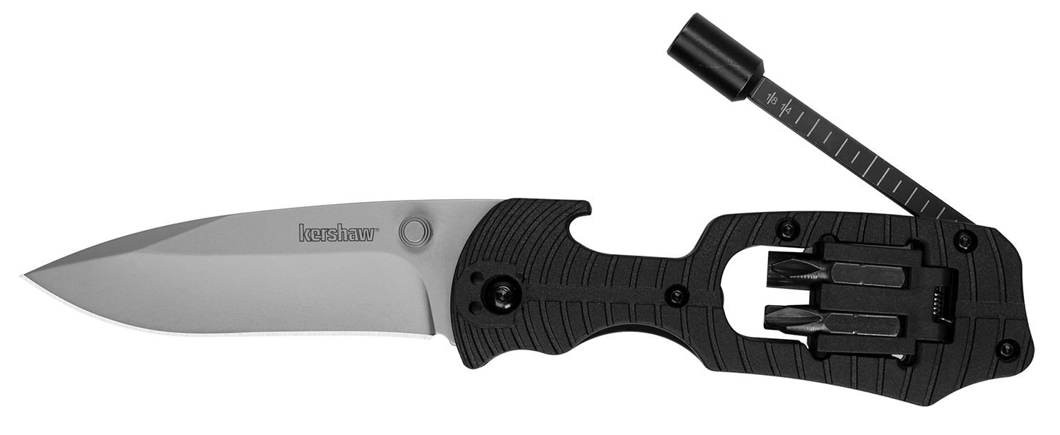 Kershaw 1920 Select Fire Folding 8Cr13MoV SS 7.60" Long Plain Blade Black Glass-Filled Nylon Handle