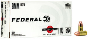 Federal RTP9115 9mm Luger 115gr FMJ ammunition 50-round box