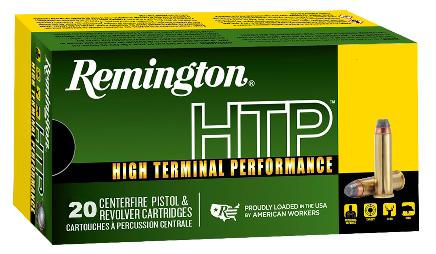 Remington HTP .380 ACP 88 gr JHP ammunition 20 rd box