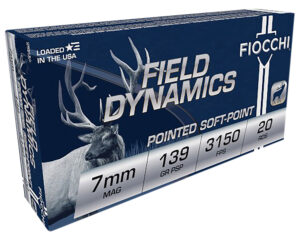 Fiocchi Field Dynamics 7mm Remington Magnum ammunition 20-round box