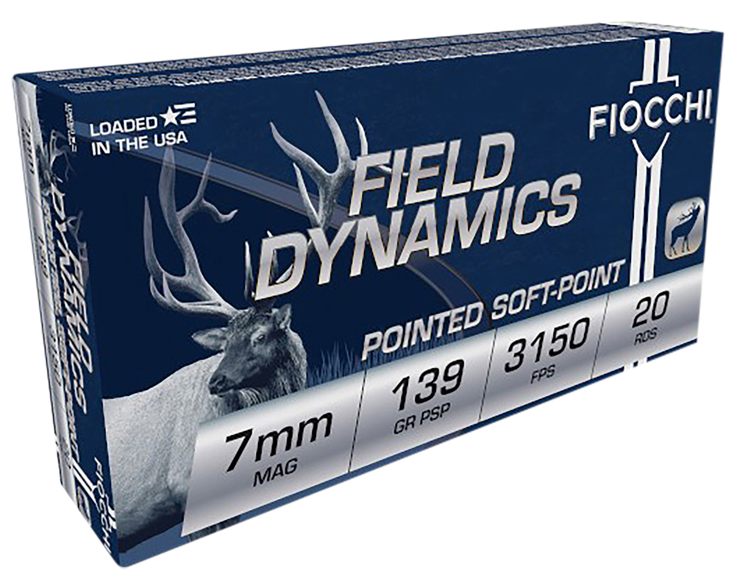 Fiocchi Field Dynamics 7mm Remington Magnum ammunition 20-round box