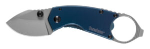 Kershaw 8710 Antic 1.70" Folding Drop Point Plain Bead Blasted 8Cr13MoV SS Blade Blue PVD Stainless Steel Handle Includes Pocket Clip