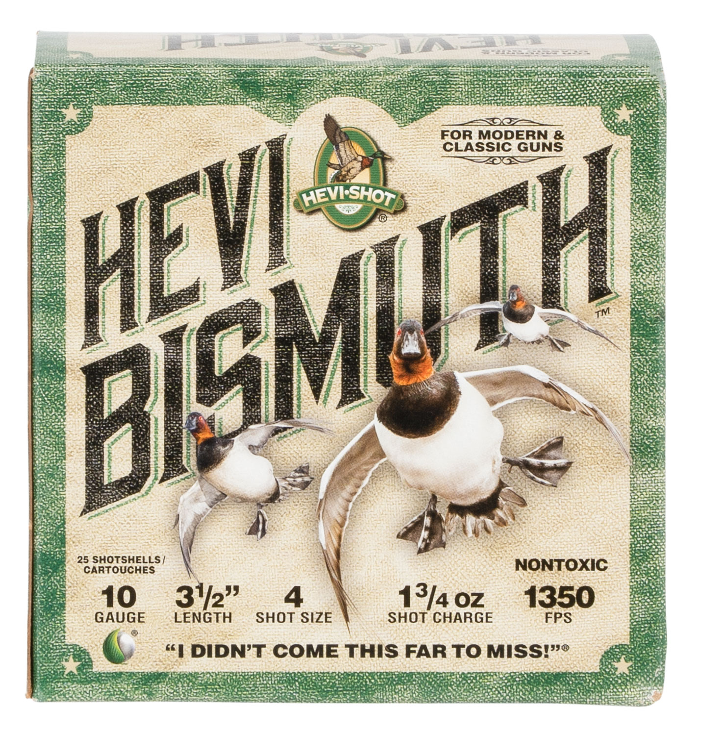 HEVI-Shot HS15504 HEVI-Bismuth 10Gauge 3.50" 1 3/4oz Bismuth 4Shot 25 Per Box/10 Case