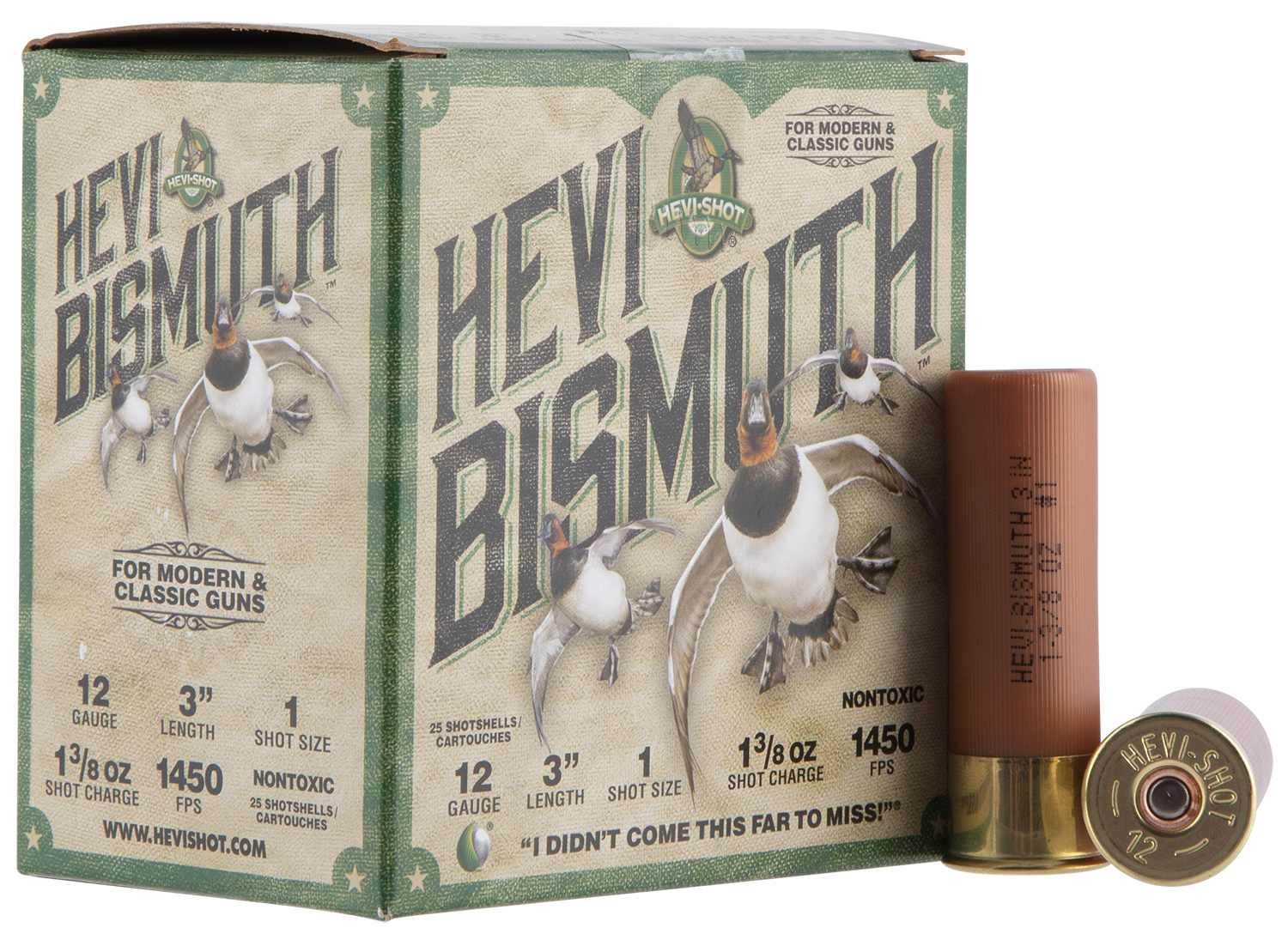 HEVI-Shot HS14001 HEVI-Bismuth 12Gauge 3" 1 3/8oz Bismuth 1Shot 25 Per Box/10 Case