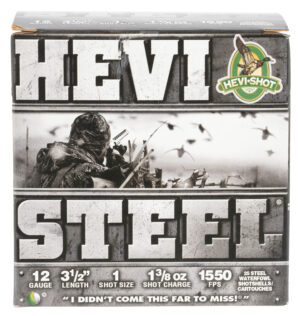 HEVI-Shot HS65001 HEVI-Steel 12Gauge 3.50" 1 3/8oz 1Shot 25 Per Box/10 Case