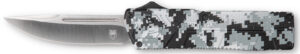 CobraTec Knives WDCCTLWDNS Lightweight 3.25" OTF Drop Point Plain D2 Steel Blade/Winter Digi Camo Aluminum Handle Includes Pocket Clip