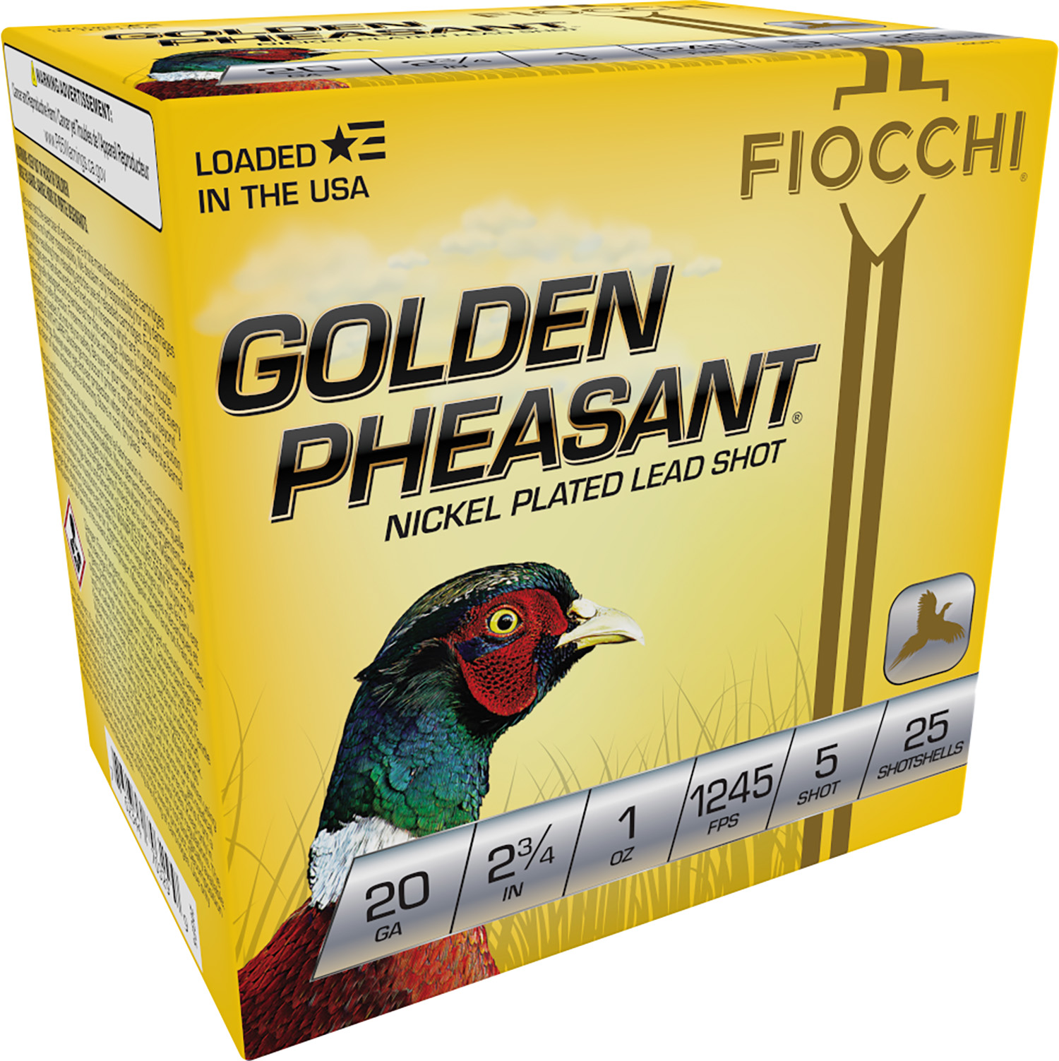 Fiocchi 20GP5 Golden Pheasant Extrema 20Gauge 2.75" 1oz 5Shot 25 Per Box/10 Case