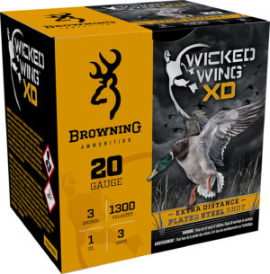 Browning Ammo B193412033 Wicked Wing XD 20Gauge 3" 1oz 3Shot 25 Per Box/10 Case