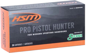 HSM Pro Pistol 460 S&W Magnum 300 gr JSP ammunition box, 20 rounds
