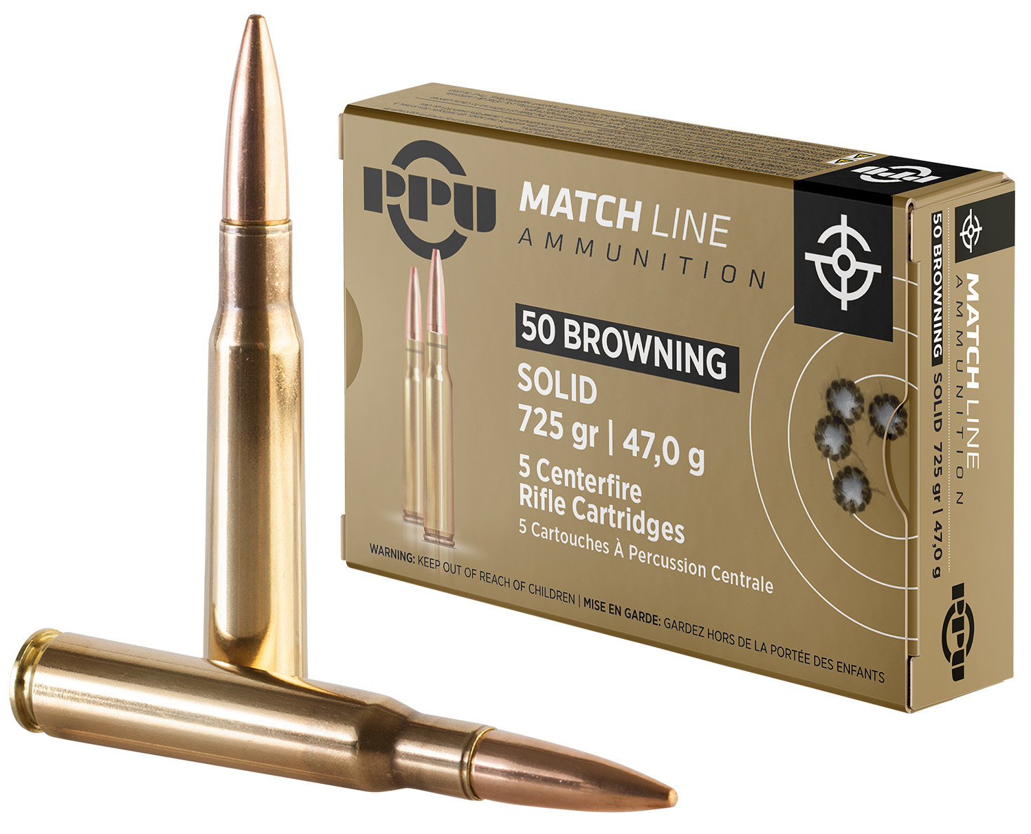 PPU .50 BMG 725gr FMJ – 5rd