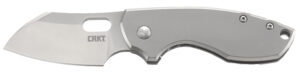 CRKT 5311 Pilar  2.40" Folding Plain Satin 8Cr13MoV SS Blade/Bead Blasted Stainless Steel Handle Includes Pocket Clip