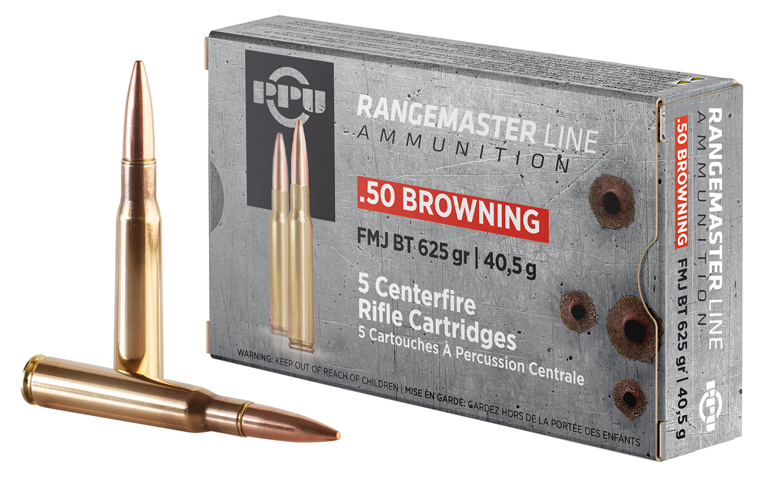 PPU .50 BMG 625gr FMJ – 5rd