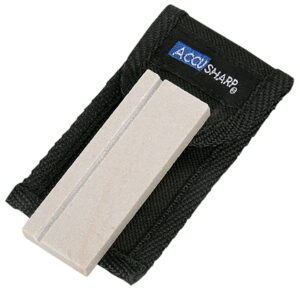 AccuSharp 024C Pocket Stone  Natural Arkansas Stone Sharpener White Includes Belt Carry Pouch