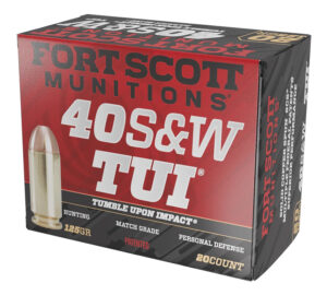 Fort Scott Munitions TUI .40 S&W 125 gr solid copper spun ammunition, 20 per box
