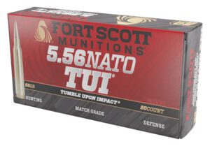 Fort Scott Munitions 556055SCV Tumble Upon Impact (TUI)  5.56x45mmNATO 55gr Solid Copper Spun 20 Per Box/25 Case