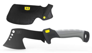 Hawk HWKHATCH Hatchet  2.50" Stainless Steel Axe Style Blade w/Black TiNi Finish, Black/Gray GRN w/Rubber Overlay Handle, 9.46" Long