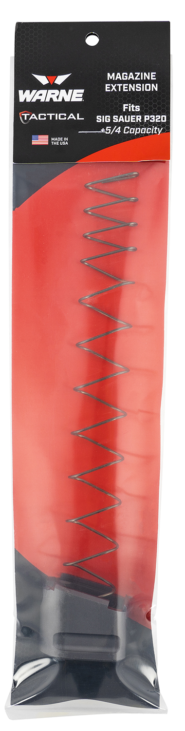 Warne MESIG54GR Magazine Extension made of 6061-T6 Aluminum with Hardcoat Anodized Gray Finish for Sig P320 Magazines (Adds 5rds 9mm Luger)