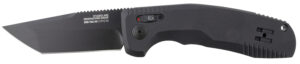 S.O.G SOG15380357 SOG-TAC Auto 3.43" Folding Tanto Plain Black TiNi Cryo D2 Steel Blade Black Micro-Textured Anodized Aluminum Handle Includes Pocket Clip