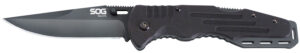 S.O.G SOG-FF11-CP Salute  3.62" Folding Clip Point Plain Black Hardcased 8Cr13MoV SS Blade Black G10 Handle Includes Belt Clip