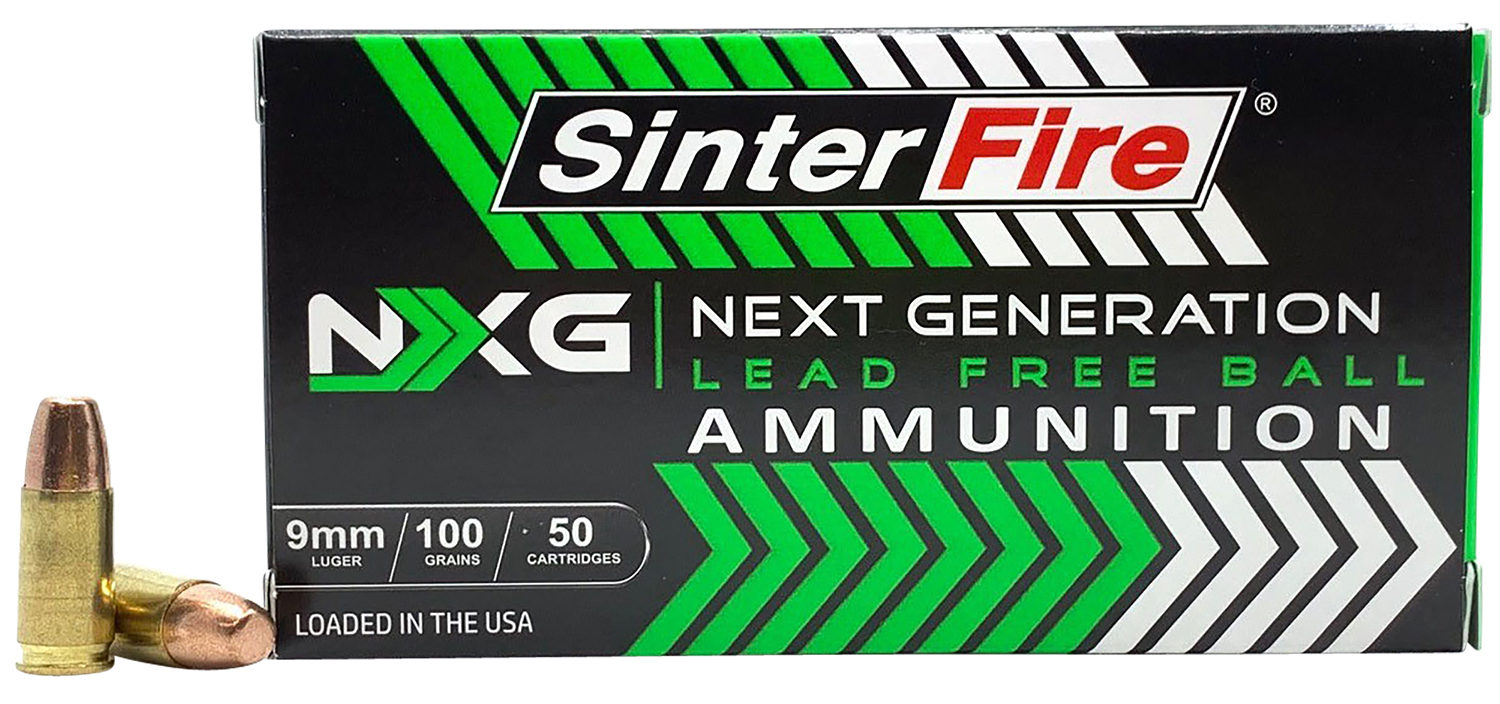 Sinterfire NXG 9mm 100 gr lead free ball ammunition 50 rd box