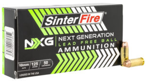 Sinterfire NXG 10mm 125 gr lead-free ball pistol ammunition 50 rd box