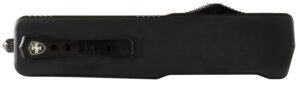 Templar Knife SZBR321 Premium Weighted Small 3" OTF Drop Point Plain Black Oxide Stonewashed D2 Steel Blade, 4.50" Black Aluminum/Rubber Handle
