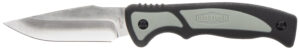 Old Timer 1137140 Trail Boss  3.70" Fixed Caper Plain Stainless Steel Blade 5.25" TPE Handle Includes Sheath
