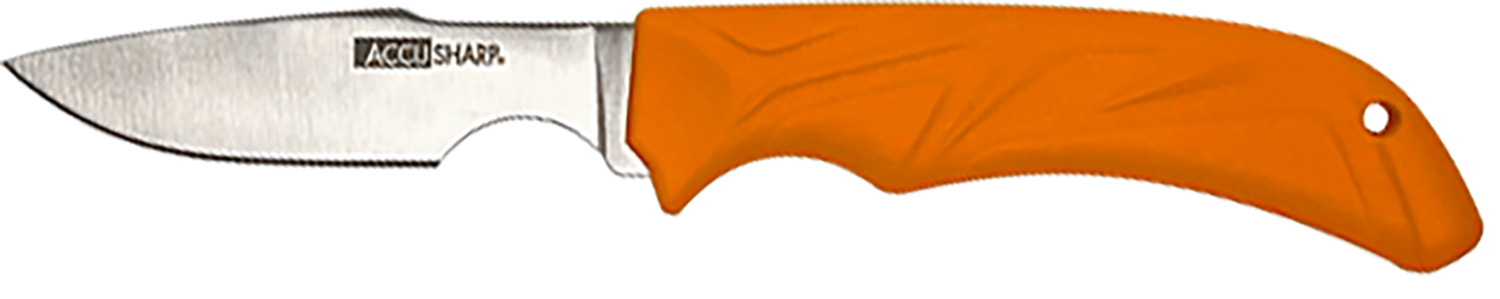 AccuSharp 731C Caping Fixed Caping 3.50" Stainless Steel Blade/Blaze Orange Ergonomic Anti-Slip Handle