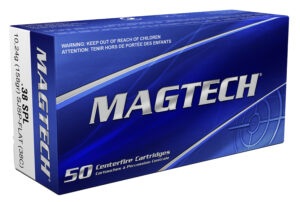 Magtech 38 Special 158 gr Semi-Jacketed Soft Point ammunition box, 50 rounds