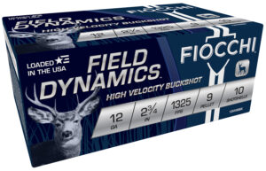 Fiocchi 12HV9P Field Dynamics  12Gauge 2.75" 9Pellets 00Buck Shot 10 Per Box/25 Case