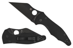 Spyderco C85GPBBK2 Yojimbo 2 3.20" Folding Wharncliffe Plain Black DLC CPM S30V SS Blade/Black Textured G10 Handle Includes Pocket Clip