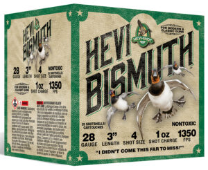 HEVI-Shot HS18434 HEVI-Bismuth Waterfowl 28Gauge 3" 1oz 4Shot 25 Per Box/10 Case