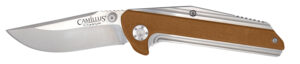 Camillus 19196 Sevens  2.75" Folding Plain Silver AUS-8 Carbonitride Titanium Blade, Desert Tan/SS G10/SS Handle