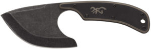 Browning 3220323B Cutoff Boxed 2.50" Fixed Skinner Plain Black Black Oxide Stonewashed 9Cr14MoV SS Blade, Black/Tan G10 Handle