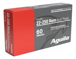 Aguila .22-250 Rem InterLock Boat Tail Soft Point 20rd box with brass cases