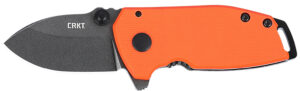 CRKT 2486 SQUID  Compact 1.75" Folding Drop Point Plain Stonewashed D2 Steel Blade, Blaze Orange G10/SS Handle