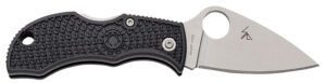 Spyderco MBKLFP Manbug 1.90" Stonewashed VG-10 SS Blade/ Black Textured FRN Handle