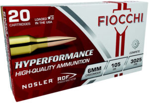 Fiocchi Hyperformance 6mm Creedmoor 105gr Nosler RDF 20-round box