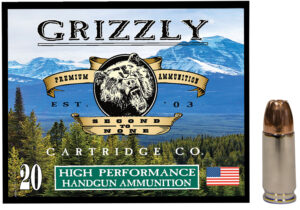 Grizzly Ammo 9mm Luger +P 115 gr Jacketed Hollow Point 20-round box