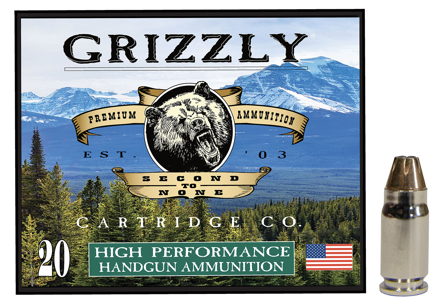 Grizzly Ammo GC357S2 .357 SIG 90gr Jacketed Hollow Point 20 round box