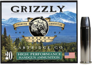 Grizzly Ammo .357 Magnum 200 gr Wide Long Nose Gas Check box, 20 rounds