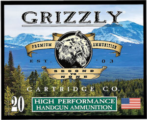 Grizzly Ammo GC10M6 10mm 165gr Jacketed Hollow Point – 20 rounds per box packaging