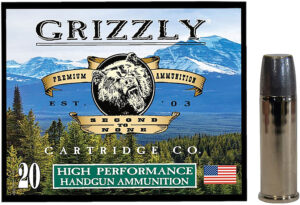 Box of Grizzly Ammo .44 Magnum 320 gr Wide Long Nose Gas Check ammunition, 20 rounds