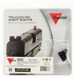 Trijicon 600836 HD XR Night Sights  Green/Tritium Orange Outline Front Sight-Green Tritium Black Outline Rear Sight Glock 17/17L/19/22 Standard Frame