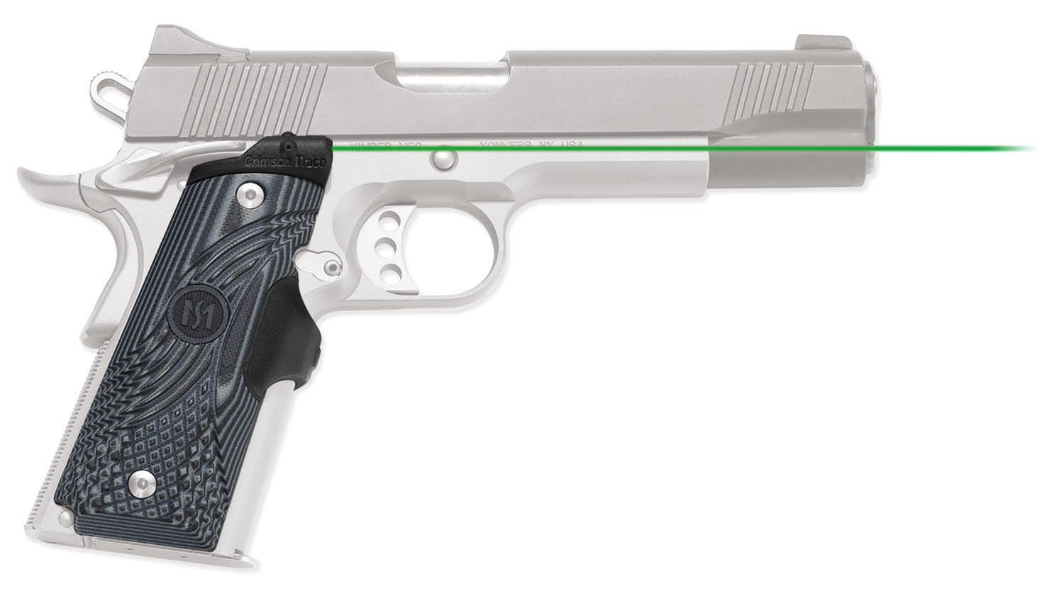 Crimson Trace 0155201 Lasergrips Master Series Fits 1911 Full-Size, Green Laser Black/Gray G10