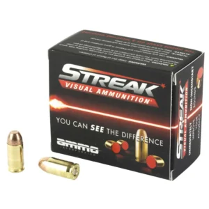 Ammo Inc Streak .380 ACP 100 gr TMJ red visual tracer ammunition 20rd box