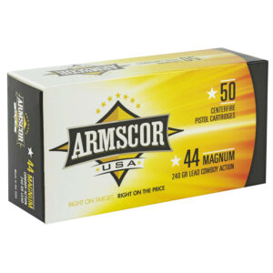 Armscor .44 Magnum 240 gr SWC handgun ammunition box - 50 rounds