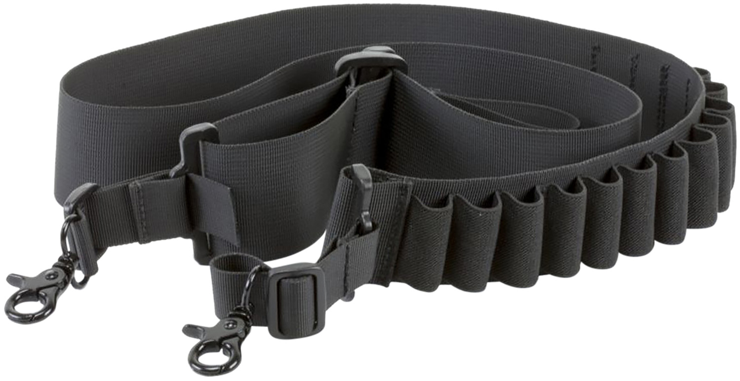 Aim Sports DSBS1 Deluxe Black Nylon Bandolier Shotgun Holds 14 Shells